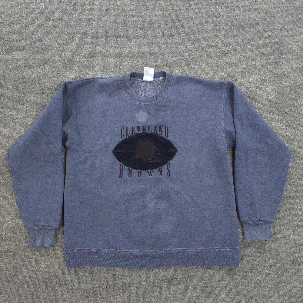 Vintage Cleveland Browns Sweatshirt Mens Large‎ Blue NFL Football Artex 90s USA